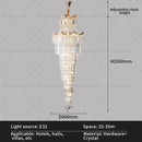 Decorbites crystal duplex chandelier gold staircase living room lamp