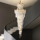 Decorbites crystal duplex chandelier gold staircase living room lamp