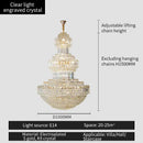 Decorbites crystal duplex gold chandelier for hotel and living room