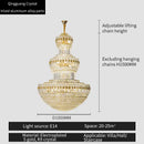Decorbites crystal duplex gold chandelier for hotel and living room