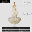 Decorbites crystal duplex gold chandelier for hotel and living room