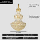Decorbites crystal duplex gold chandelier for hotel and living room