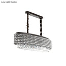 DecorBites™ Crystal-Encrusted Oblong Island Lamp with Modern 5-Light Design in Black Finish