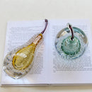 Decorbites crystal glass green & clear cherry figurine living room decor