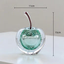 Decorbites crystal glass green & clear cherry figurine living room decor