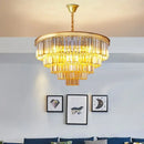 Decorbites crystal gold chandelier black & amber living room light