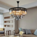 Decorbites crystal gold chandelier black & amber living room light