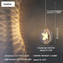 Decorbites crystal jellyfish chandelier gold bedroom pendant light