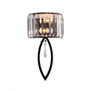 Decorbites crystal led black wall lamp with droplet for bedroom