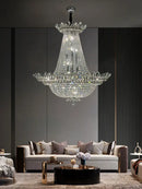 Decorbites crystal led chandelier chrome multi tier living room light