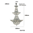 Decorbites crystal led chandelier chrome multi tier living room light