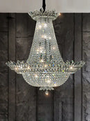 Decorbites crystal led chandelier chrome multi tier living room light