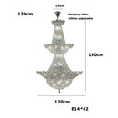 Decorbites crystal led chandelier chrome multi tier living room light