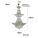 Decorbites crystal led chandelier chrome multi tier living room light