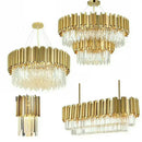 Decorbites crystal led chandelier gold brass lamp for living room