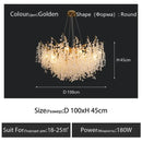Decorbites crystal led chandelier gold floral light for dining room