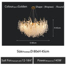 Decorbites crystal led chandelier gold floral light for dining room