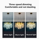 Decorbites crystal led chandelier gold floral light for dining room