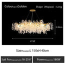 Decorbites crystal led chandelier gold floral light for dining room
