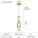 Decorbites crystal led chandelier gold pendant lights dining room