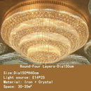 Decorbites crystal led chandelier gold tiered lamp for living room