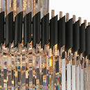Decorbites crystal led multi-layer staircase chandelier black & gold