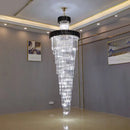 Decorbites crystal led multi-layer staircase chandelier black & gold