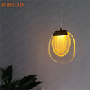 Decorbites crystal led pendant warm yellow kitchen light