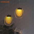 Decorbites crystal led pendant warm yellow kitchen light