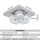Decorbites crystal led square chandelier chrome living room lamp
