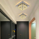 Decorbites crystal led square chandelier chrome living room lamp
