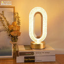 Decorbites crystal led table lamp gold oval light for bedroom