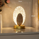 Decorbites crystal led table lamp gold oval light for bedroom