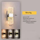 Modern textured glass led wall sconces in chrome black & gold bedroom