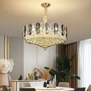 Modern gold tiered crystal light chandelier dining room