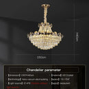 Light luxury gold and smoke crystal chandelier for dining room