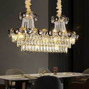 Light luxury gold and smoke crystal chandelier for dining room