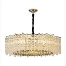 Modern rectangular chrome crystal light dining room chandelier