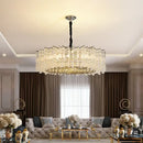 Modern rectangular chrome crystal light dining room chandelier