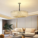 Modern rectangular chrome crystal light dining room chandelier
