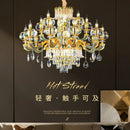 Grand multi tier gold crystal chandelier for living room