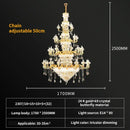 Grand multi tier gold crystal chandelier for living room