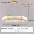Modern gold double ring crystal living room chandelier