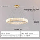 Modern gold double ring crystal living room chandelier
