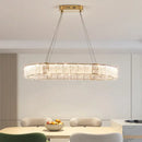 Modern gold double ring crystal living room chandelier