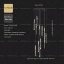 DecorBites™ Crystal Loft Chandelier for Duplex Living Room & Stairwell, Long Hanging Lighting