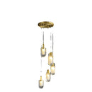 Modern gold cascading crystal loft chandelier for living room