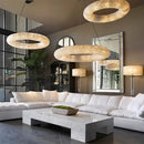 DecorBites™ Crystal Loft Chandelier: Modern Luxury Circle Pendant Lamp for Living Room Lighting