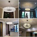 DecorBites™ Crystal Loft Chandelier: Modern Luxury Circle Pendant Lamp for Living Room Lighting