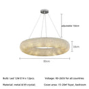 Modern crystal loft chandelier living room silver led pendant light